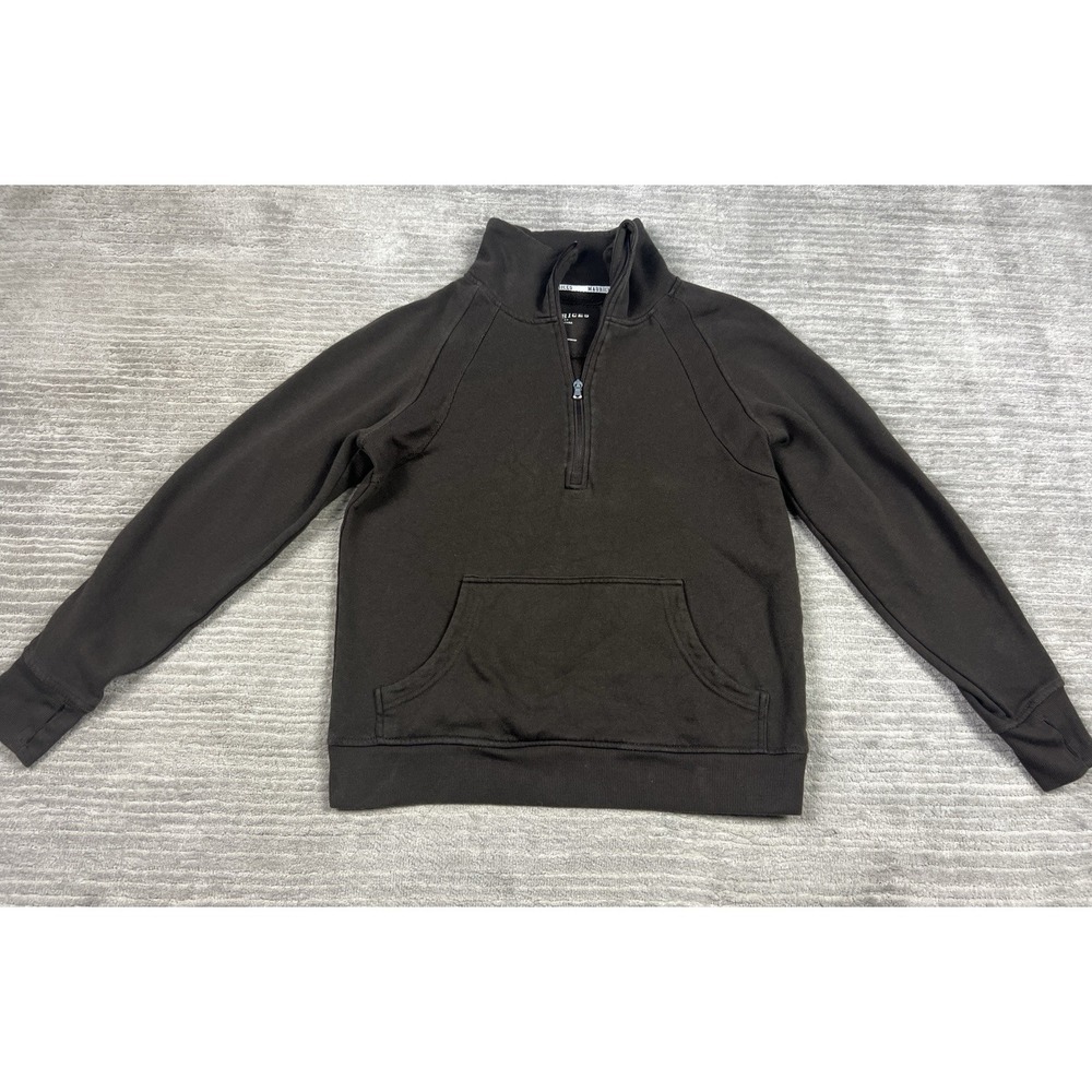Maurices Sweater Womens XS Brown Pullover Half Zip Pockets Cotton Blend